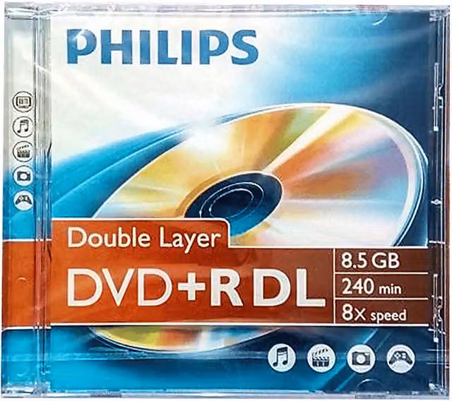 DVD+R Philips PHOVPR8558JC con Jewel Case, 8,5GB/240min, Multicolore – 2