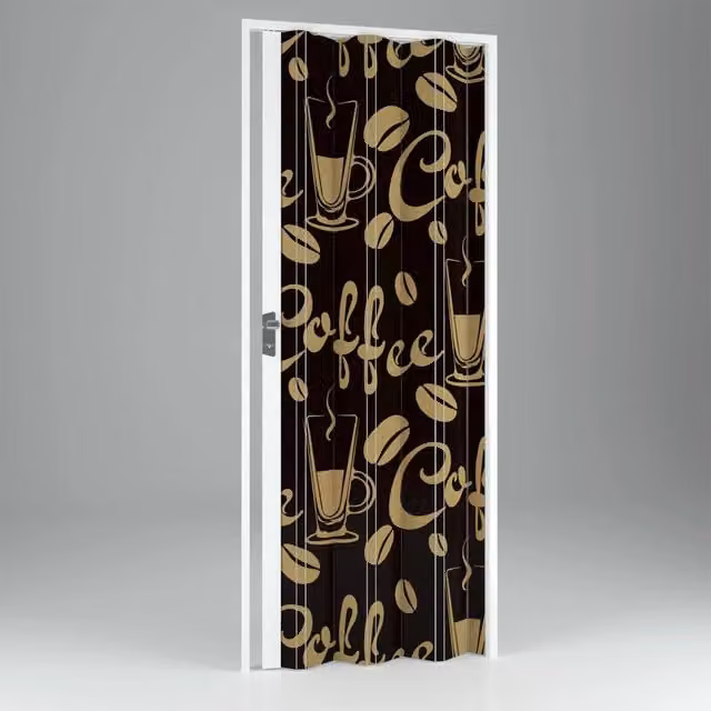 Porta a Soffietto da Interno in PVC FORTE mod. Vera Colore Marrone L: 115 cm, H: 214 cm – 1