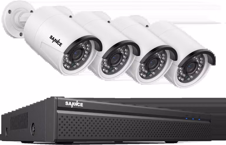 Sistema di sorveglianza, risoluzione 5MP, capacità di visione notturna, 4pcs 5MP fotocamera, Nessuno