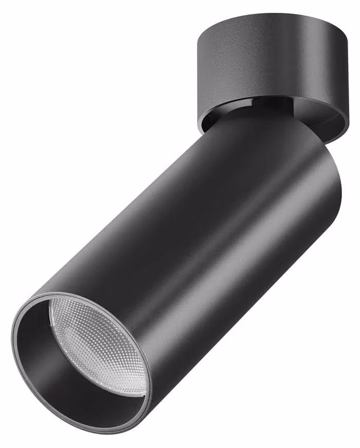 Plafoniera LED, metallo, nero, faretto flessibile
