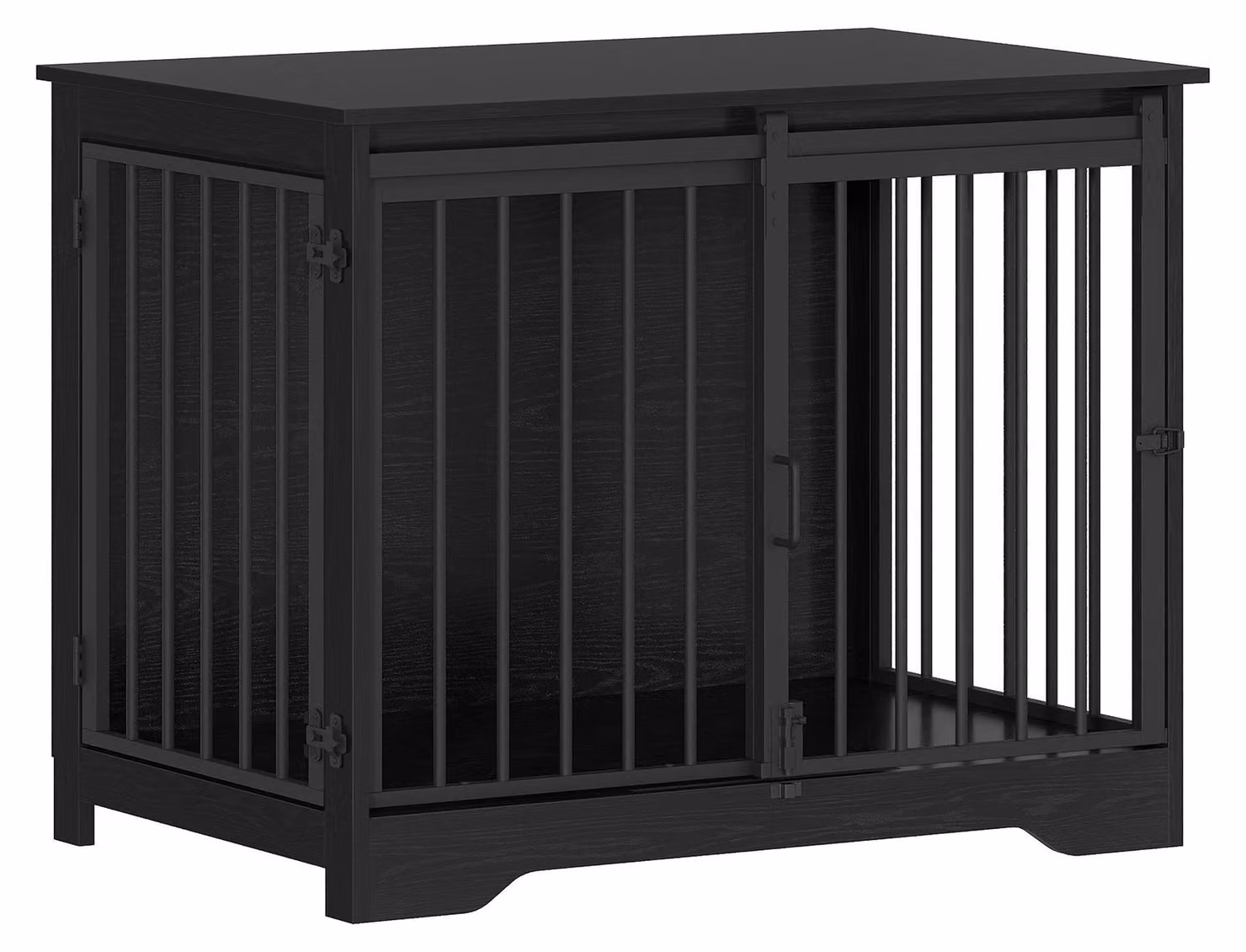 Cuccia moderna per cani - Trasportino per cani - Gabbia per cani - Rifugio per cani - Tavolino di servizio - Nero - 81 cm di larghezza