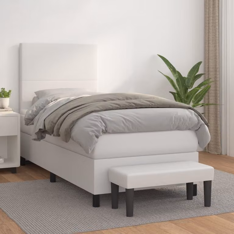 Maison Exclusive - Letto boxspring con materasso bianco 90x200 cm in ecopelle