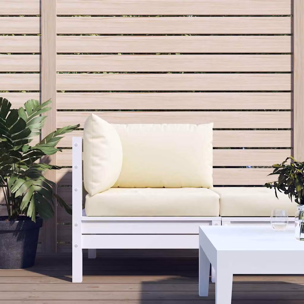 Set di 3 cuscini per pallet vidaXL in tessuto Oxford bianco e beige, impermeabili e traspiranti, L/P/H: 60 x 60 x 9,5 cm