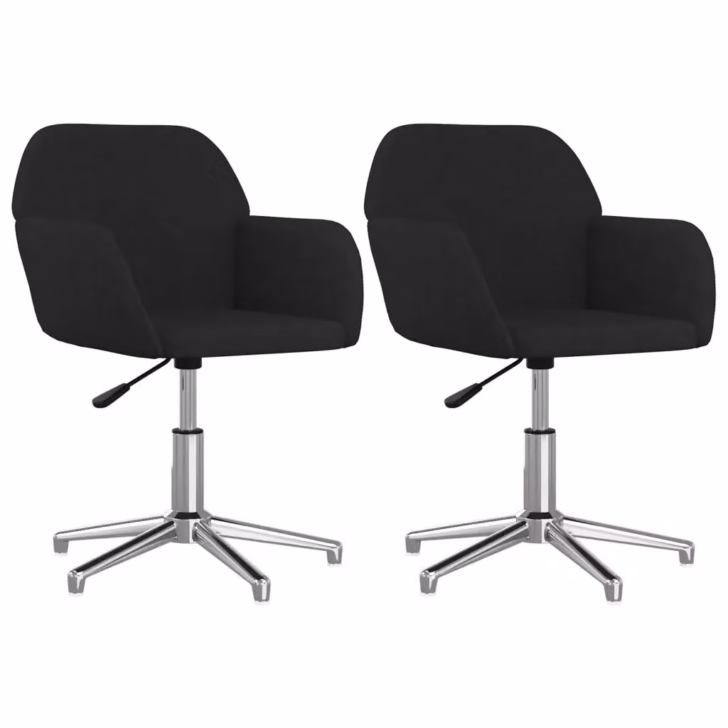 Set di 2 sedie da pranzo girevoli vidaXL in tessuto nero con design moderno – 2