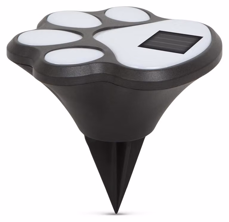 Lampada da giardino a LED alimentata ad energia solare - Lampada decorativa a forma di zampa di cane - Lampada da terra - 1 LED bianco freddo - Con picchetto - Accensione/spegnimento automatico - Illuminazione d'atmosfera per giardini e vialetti [11255B]