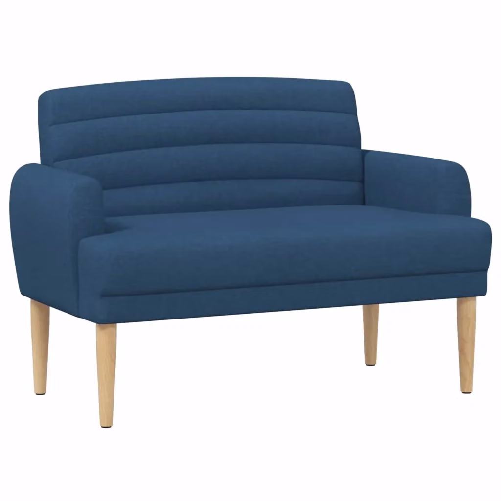 Loveseat moderno vidaXL in tessuto blu con bottoni imbottiti, L: 116 cm, P: 67 cm, H: 80 cm – 2