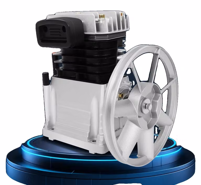 Testa della pompa per compressore d'aria, 3 CV, 960 giri/min, 2 cilindri, portata effettiva 250 l/min (66,04 gal/min), pressione di esercizio 8 bar