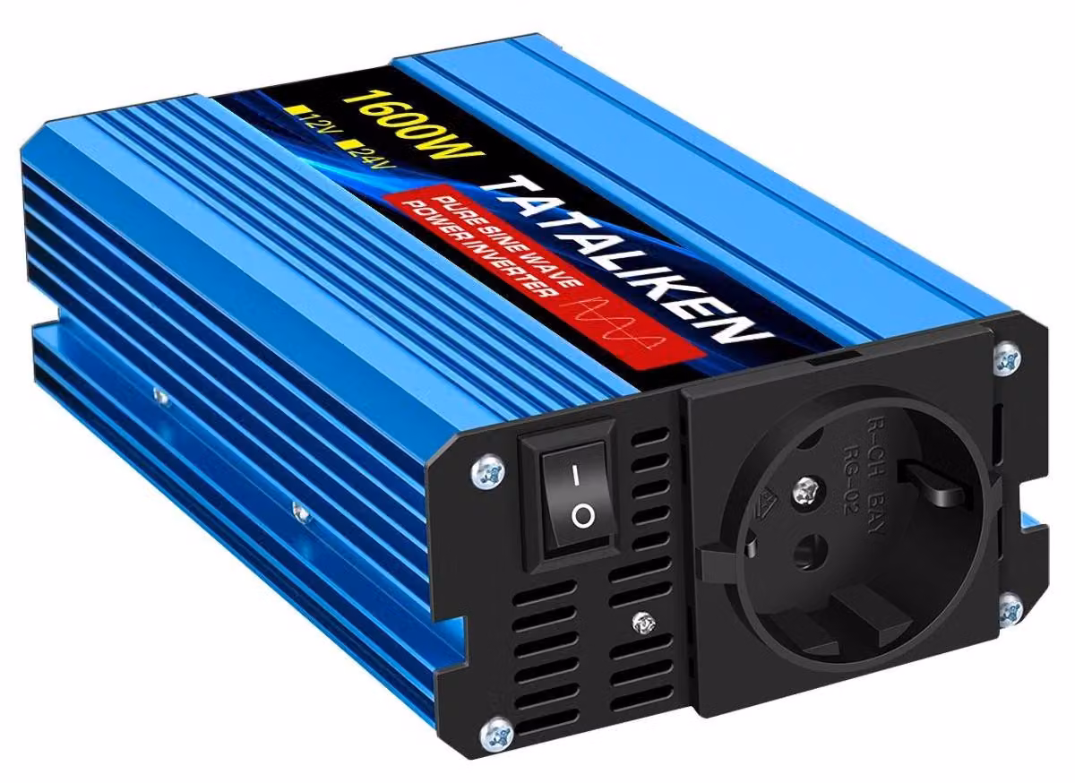 Inverter, 4 prese di corrente europee, ventola termostatica automatica, 1600W, standard europeo