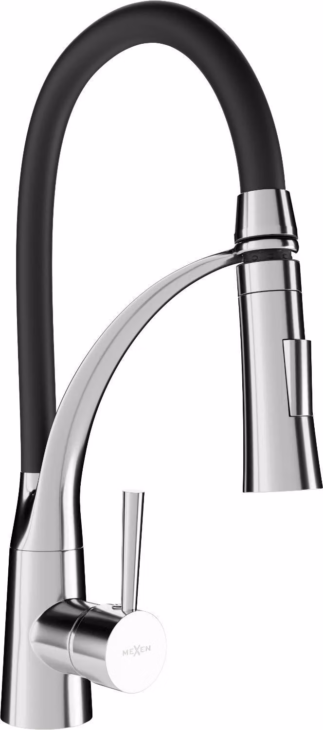 Mexen Aster rubinetto da cucina, cromo/nero - 73450-07