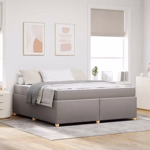 Struttura letto imbottita Talpa vidaXL in tessuto beige o grigio L: 180 cm, P: 200 cm, H: 66 cm