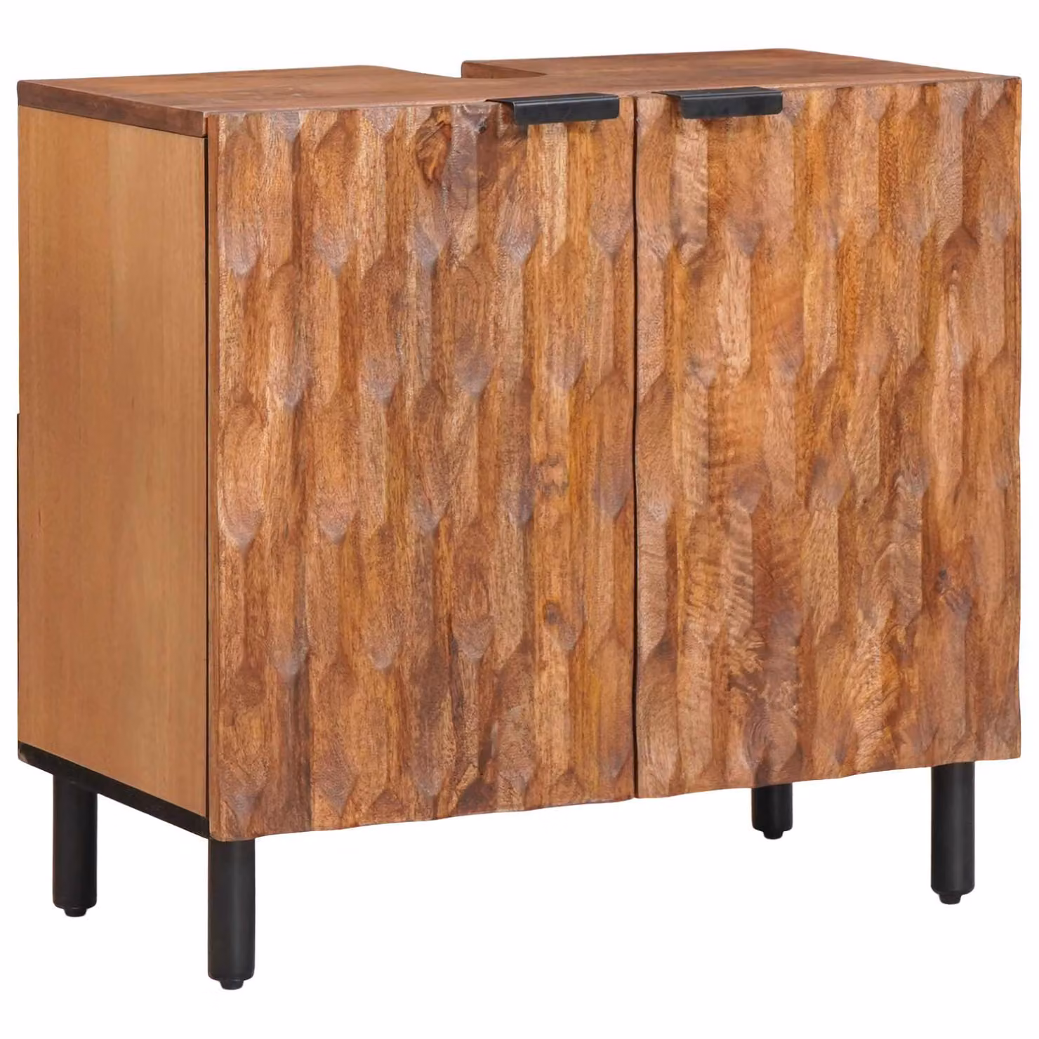 Armadio per lavabo da bagno moderno vidaXL in legno color marrone con ante a battente e ripiani interni L: 62 cm, P: 33 cm, H: 58 cm