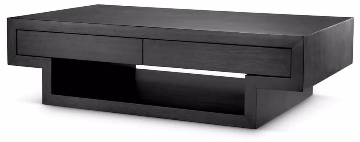 Casa Padrino tavolino con 4 cassetti nero grigio 140 cm