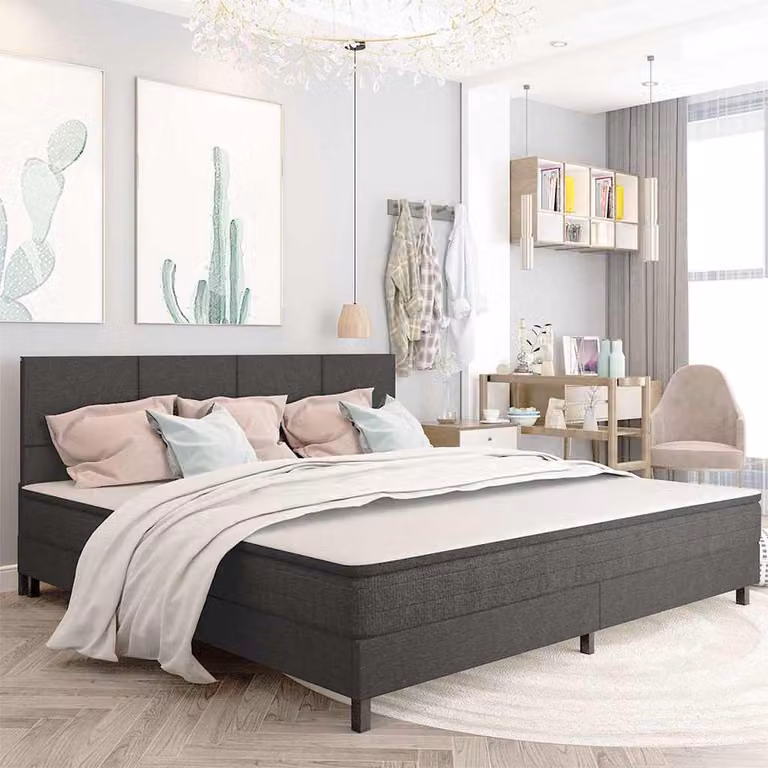 vidaXL Testiera Letto Grigio Scuro in Tessuto 200x200 cm