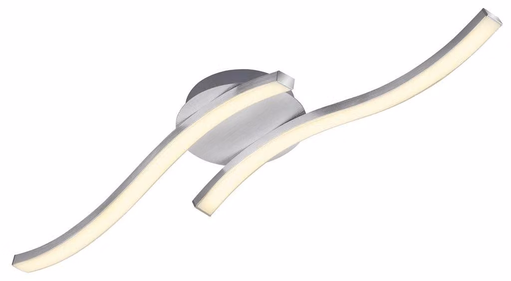 Lampada da soffitto a LED ondulata a 2 luci 2 x 6W 3000K metallo argento Briloner