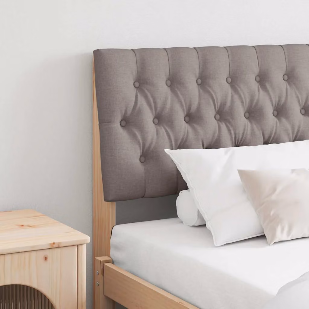 Testiera imbottita Talpa vidaXL in pino massello per camera da letto, disponibile in beige, marrone o grigio, larghezza: 180 cm