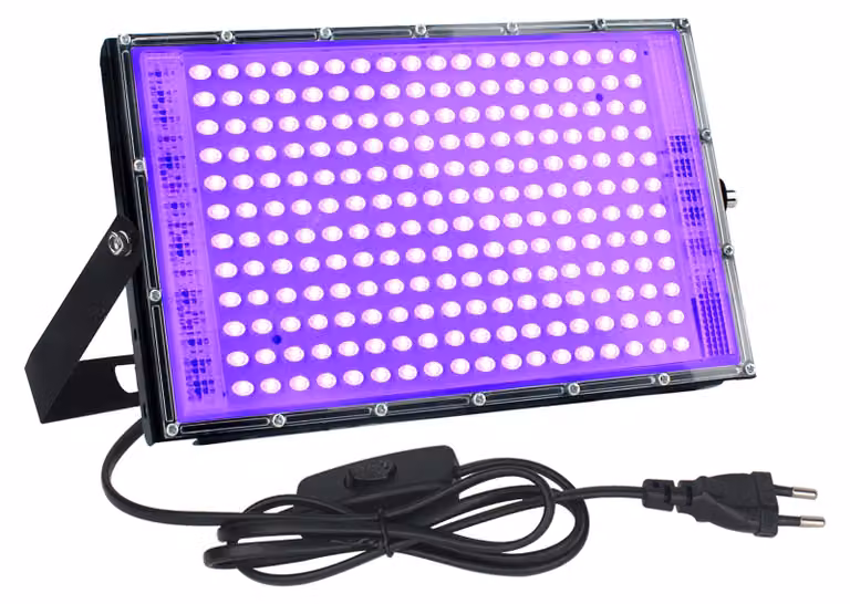 Lampada UV a luce nera da 150 W, lunghezza d'onda 395-400 nm, grado di protezione IP65 (resistente all'acqua), confezione singola