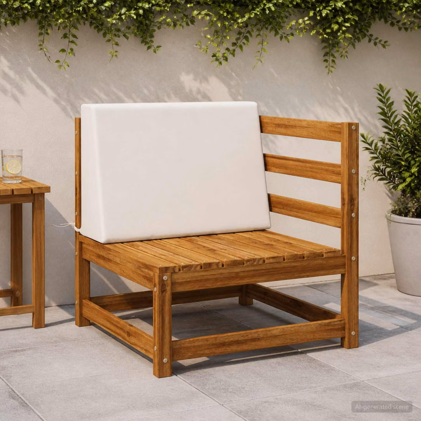 Cuscino schienale vidaXL SOEST in poliestere bianco L 60 cm x P 20 cm x H 40 cm