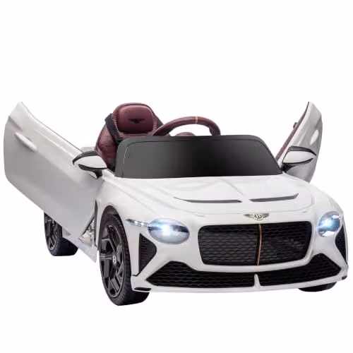 HOMCOM Auto elettrica per bambini 3-5 anni 2 motori 12V 25W Bianco