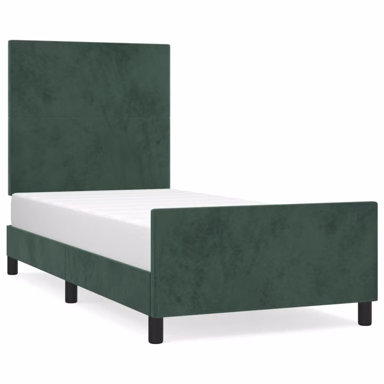 Giroletto senza Materasso Verde Scuro 90x200 cm in Velluto