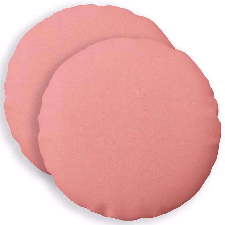 Set di 2 cuscini rotondi vidaXL HEERLEN in tessuto rosa con rivestimento lavabile
