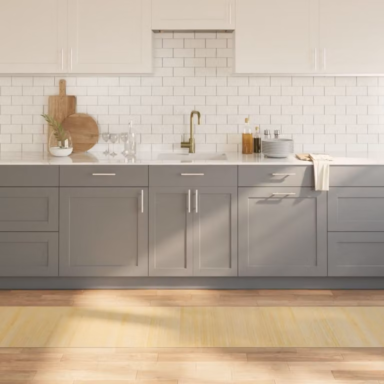 Tappeto rettangolare moderno vidaXL in bambù e polipropilene, colore beige, L: 60 cm, P: 400 cm