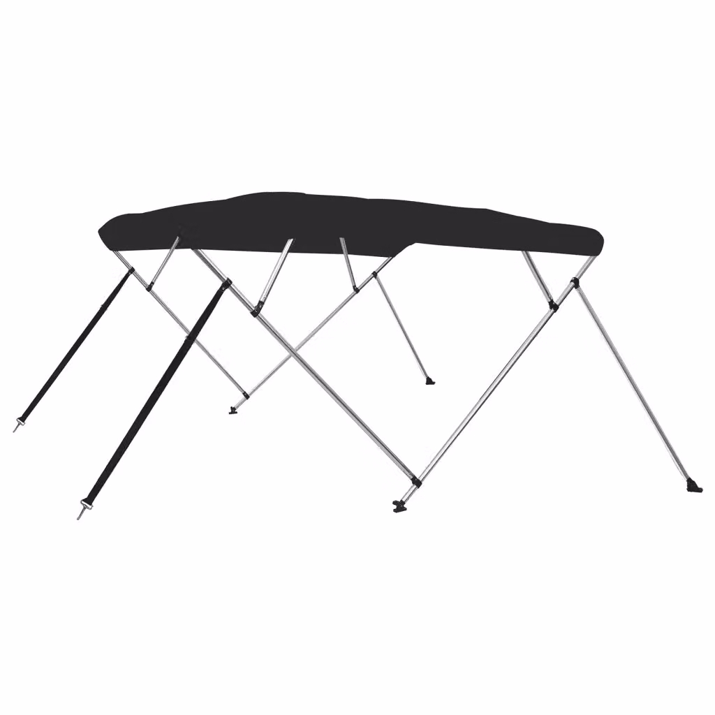 Bimini di Prua con Tendalino a 4 Archi vidaxl, Nero, L 243 x P 210 x H 137 cm – 2