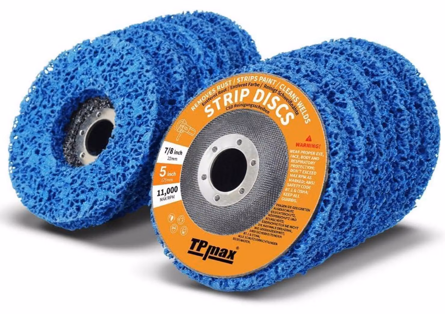 Dischi abrasivi, 10 pezzi, diametro 12,7 cm, colore blu, per smerigliatrici angolari, attacco da 2,2 cm