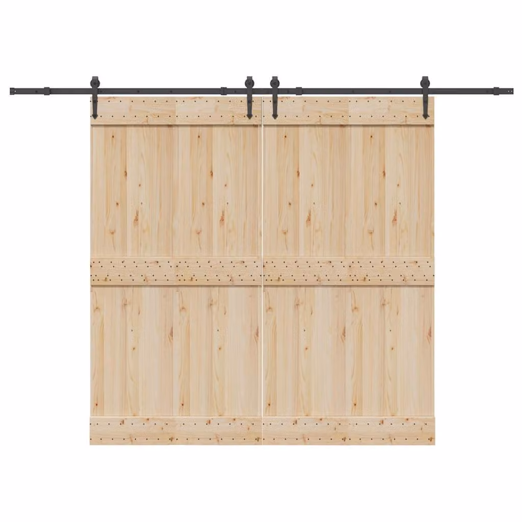 vidaXL Kit di Binari per Porte Scorrevoli in Acciaio Nero Opaco