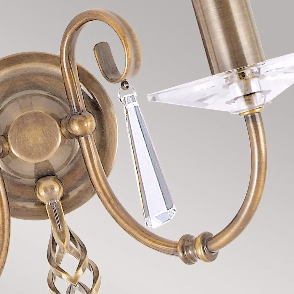 Applique Classica Aegean Elstead Lighting in Ottone Anticato con 2 Luci E14 e Vetro Trasparente – 2