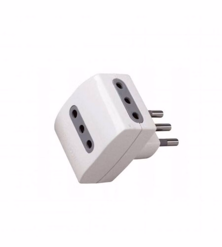 Adattatore Multipresa con 3 Prese 10A 2P+T e Spina 10A 2P+T Colore Bianco