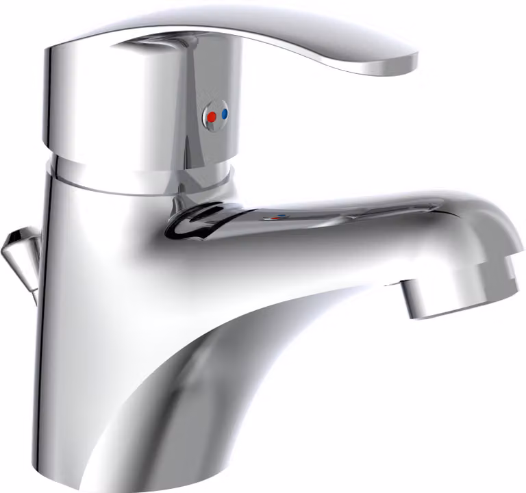 Miscelatore per lavabo SCHÜTTE SIRANI con tirante, rubinetto da bagno con scarico a scomparsa, cromo