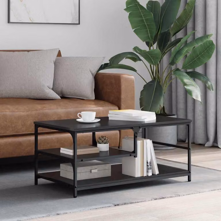 Maison Exclusive - Tavolino da salotto effetto rovere nero 90 x 49 x 40 cm Materiale ligneo