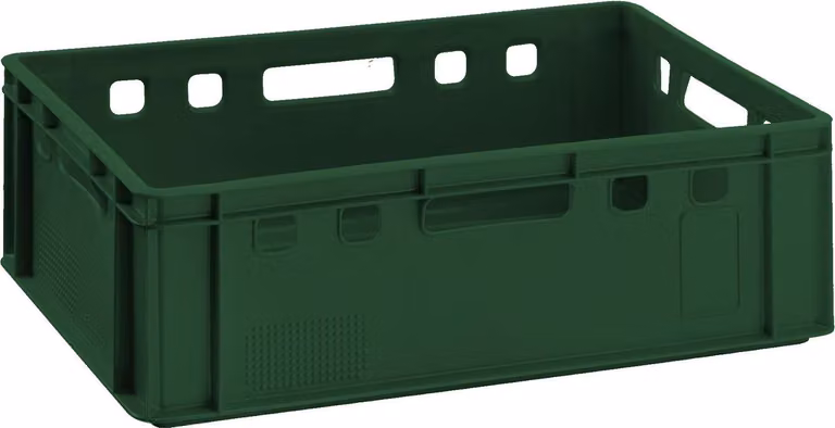 Cassa per carne E2 Verde scuro 60x40x20cm Cassa di stoccaggio, cassa per carne, cassa per macelleria Eurobox dalla Germania sicura per gli alimenti, robusta, impilabile