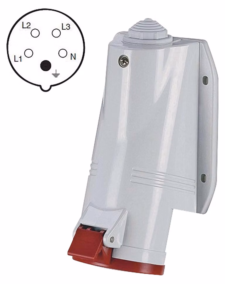 Presa 5P 32A/400, IP44, montaggio a parete 70370