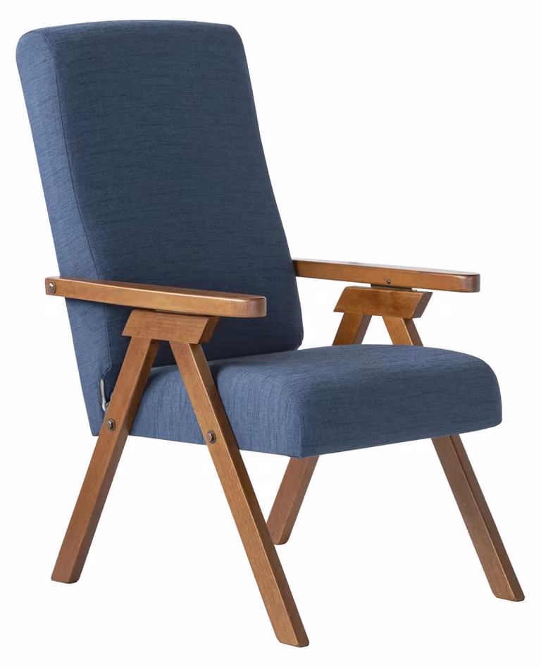 Fiammeta ESSEGI SRL: Poltrona in legno, con funzione relax, rivestimento removibile, colore blu