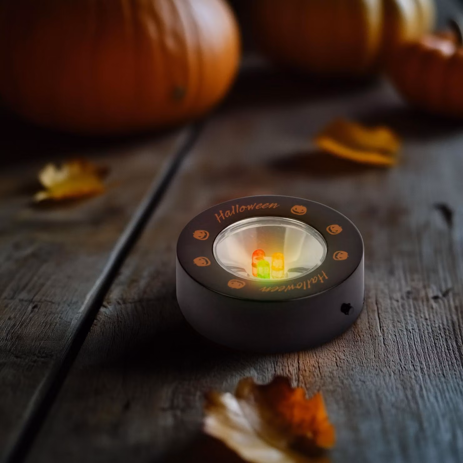 Illuminazione d'atmosfera a LED a tema Halloween - 3 LED - 3 batterie AAA