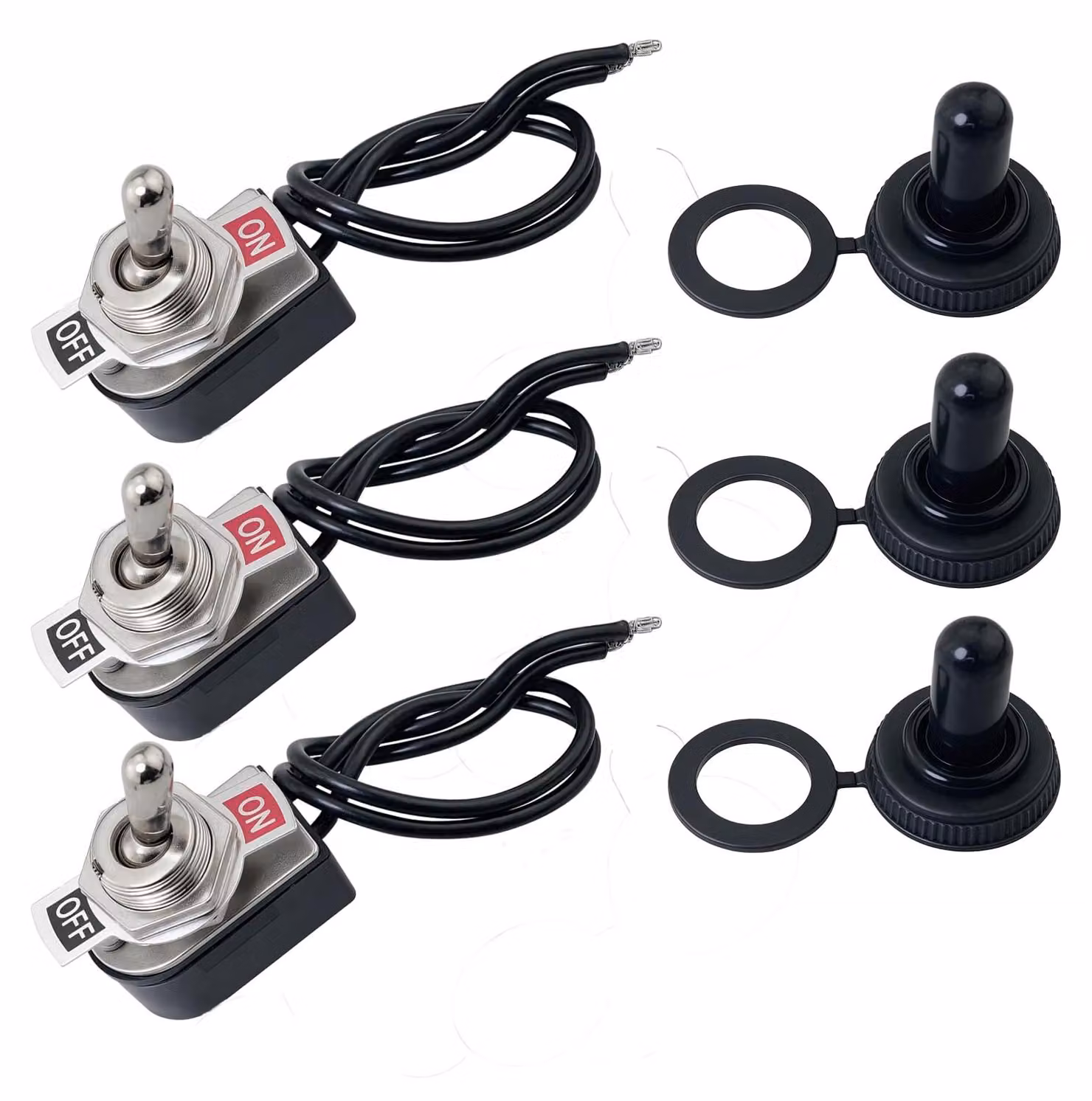 Mini interruttori a levetta, 2 poli, 6 A, 250 V, confezione da 3 pezzi, impermeabili