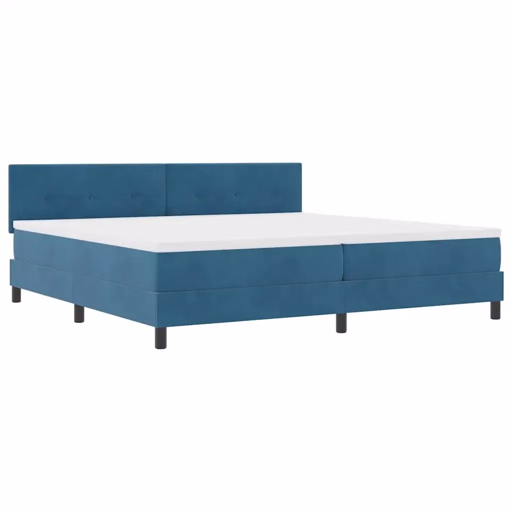 Letto a molla vidaXL in velluto blu con illuminazione LED sottostante L/P/H: 200 x 200 x 280 cm – 2
