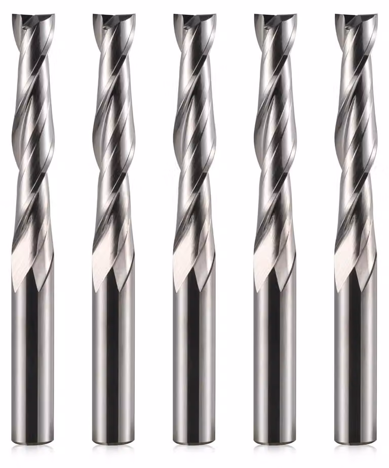 Set di 5 frese a spirale ascendenti con gambo da 6 mm