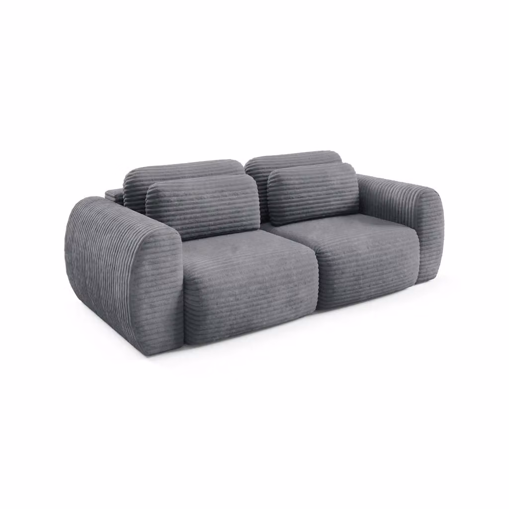 Divano Letto Golgi 2 Posti con Contenitore, Grigio, L: 266 cm, P: 121 cm – 2