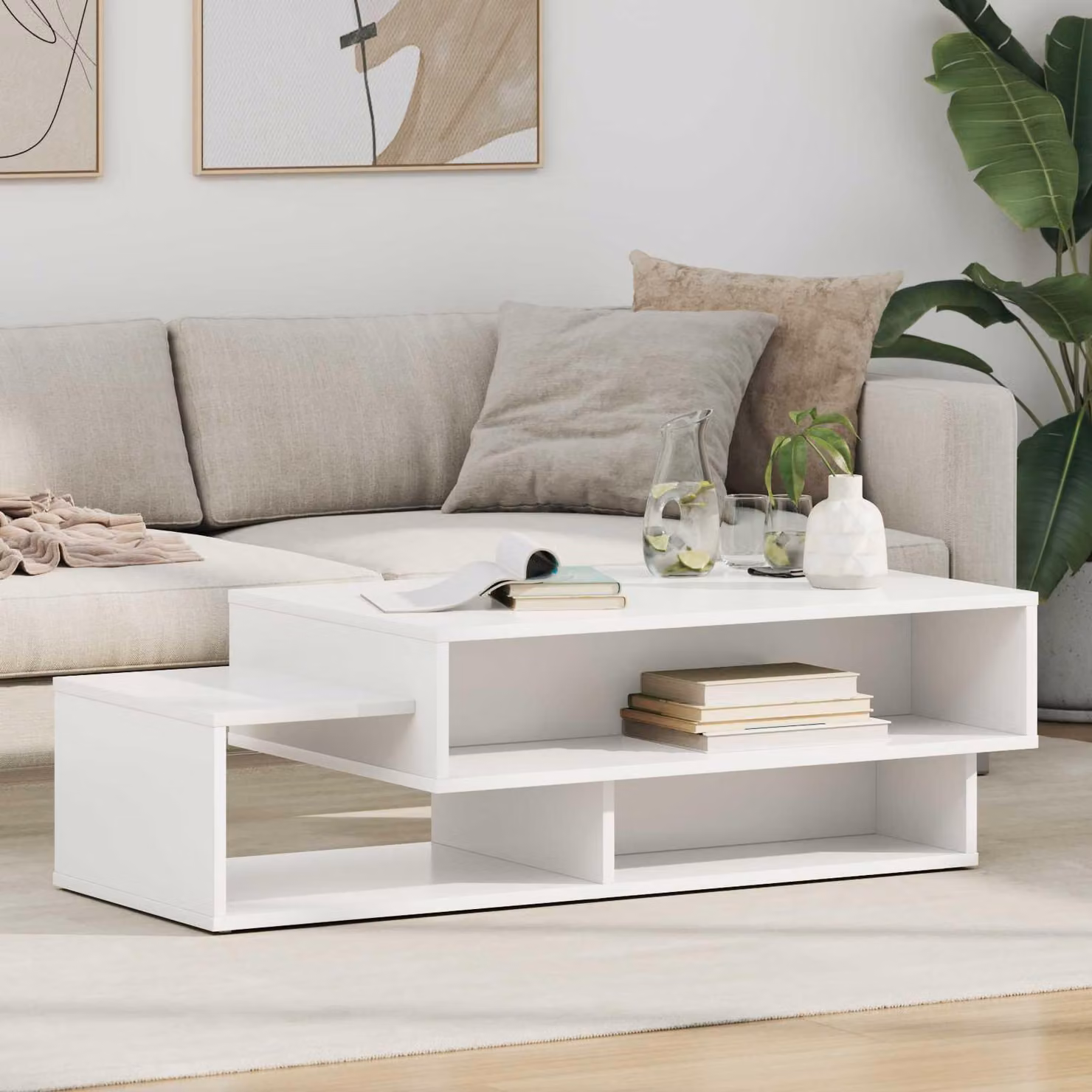 Maison Exclusive - Tavolino bianco 105 x 50 x 32,5 cm Materiale ligneo