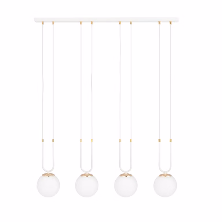 Lampadario Emibig 4xE14 40W GLAM 4 BIANCO/OPAL 1115/4