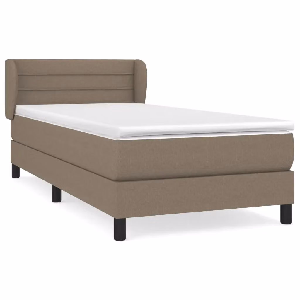 vidaXL Giroletto a Molle con Materasso Tortora in Tessuto L/P/H: 90 x 200 x 88 cm – 2