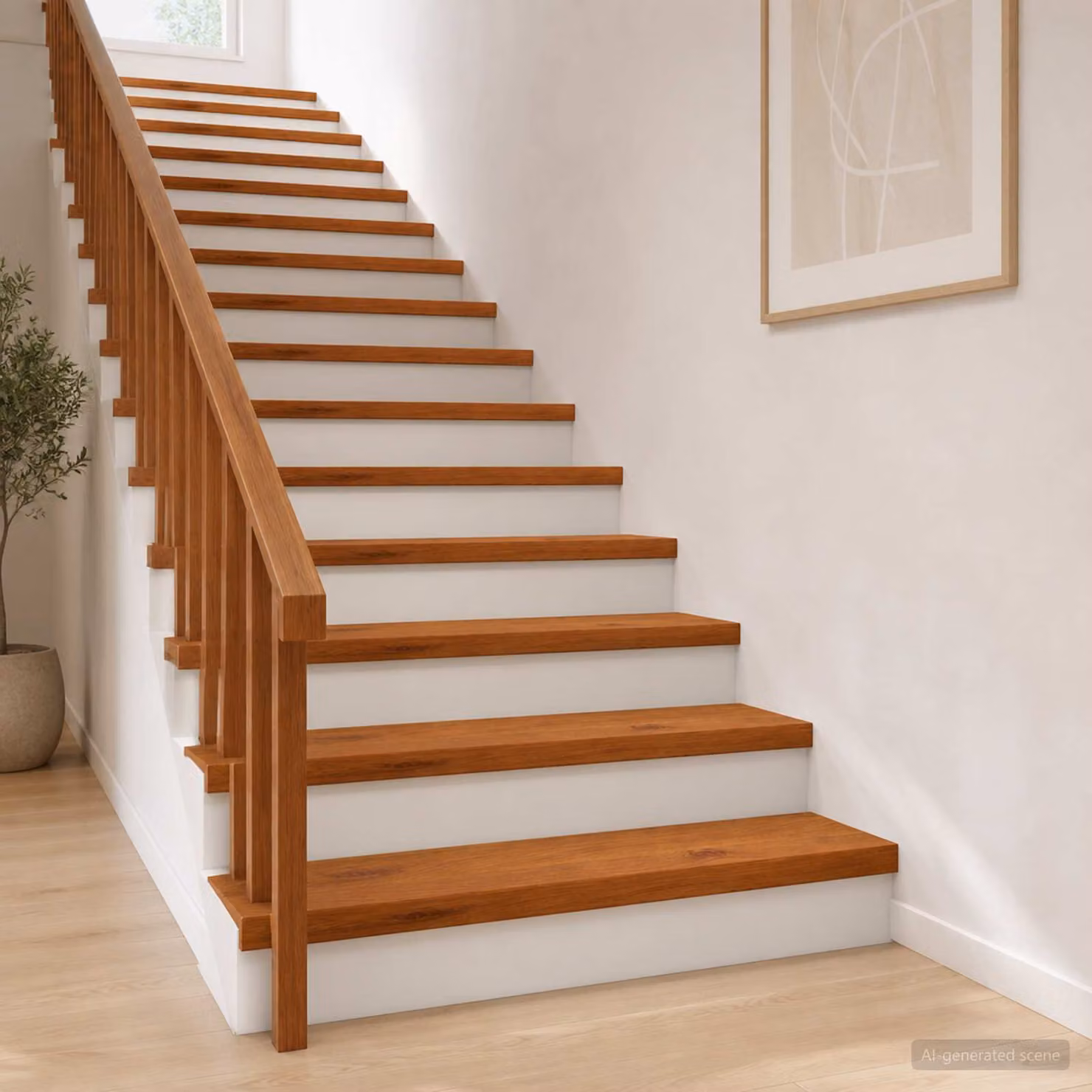 Set di 2 gradini per scale vidaXL in legno marrone, L 80 cm x P 25 cm x H 2 cm