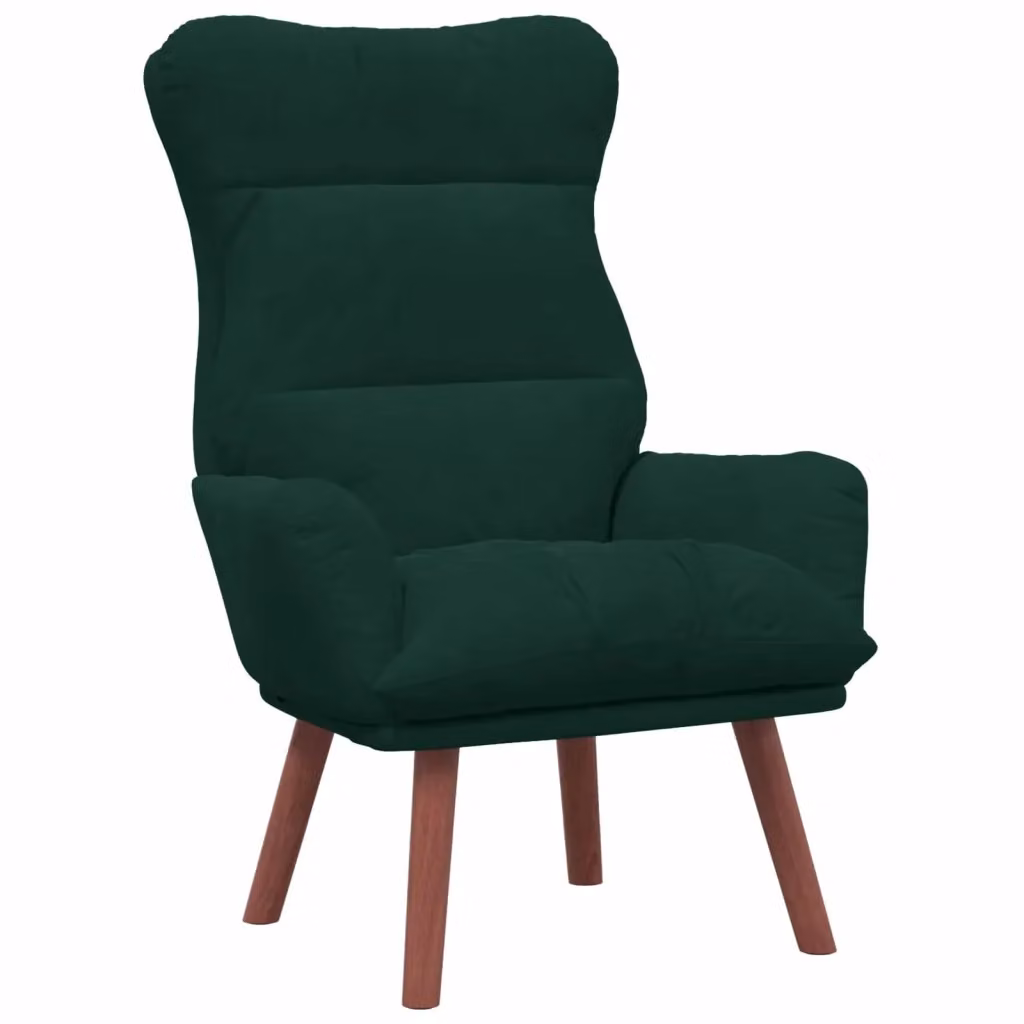 Poltrona moderna in velluto verde scuro con braccioli e struttura in legno, L: 69 cm, P: 74 cm, H: 93 cm – 2