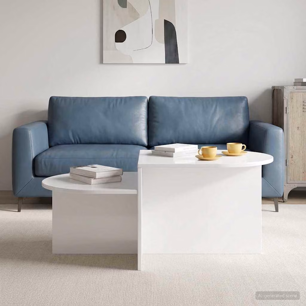 Maison Exclusive - Tavolino da salotto bianco lucido 100 x 50 x 40 cm in materiale derivato dal legno