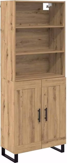 Credenza 2 pz | Madia | Buffet da pranzo | Armadio da pranzo Rovere artigianale Legno multistrato