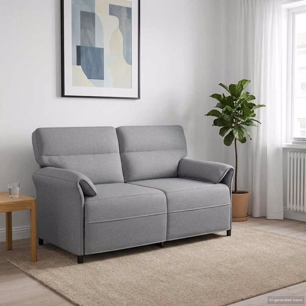 Divano moderno vidaXL in tessuto grigio con struttura in metallo e imbottitura in schiuma per il tuo soggiorno