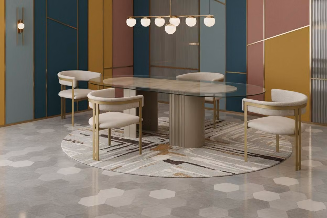 Esclusivo set da pranzo da 5 pezzi: tavolo da pranzo “lux” e 4 sedie eleganti