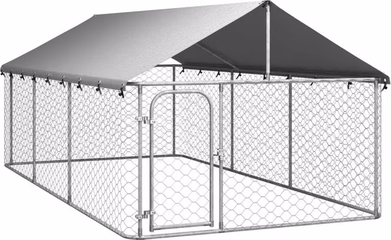 Gabbia per Cani da Esterno con Tetto 400x200x150 cm
